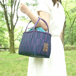 WOVEN チェック柄 かごバッグ パープル系その他 WOVEN チェック柄 かごバッグ パープル系その他 楽天市場】かご