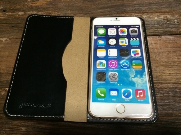 スムースブラック iPhone6plusレザーケース 3枚目の画像