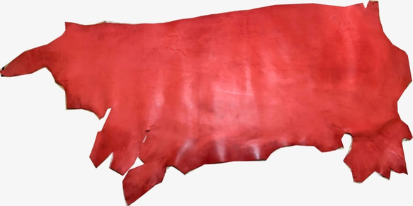 ヌメ革赤のトコ革半裁 1枚目の画像