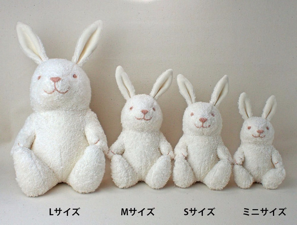 オーガニックコットンうさぎのぬいぐるみMサイズ 6枚目の画像
