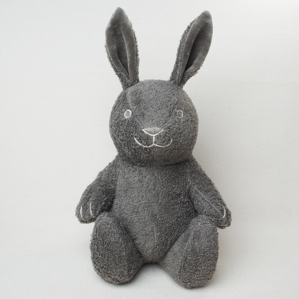 オーガニックコットン草木染め 黒うさぎのぬいぐるみLサイズ