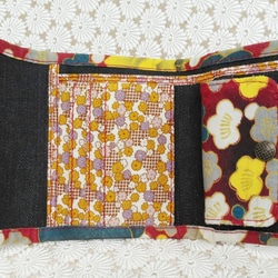 二つ折り財布　着物･葡萄茶 4枚目の画像