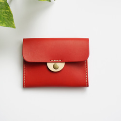 赤いいっぱいの名刺ホルダー財布財布カードホルダーチケットホルダー 2枚目の画像