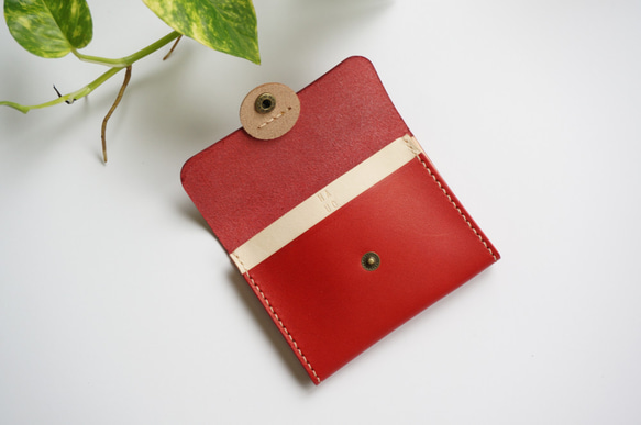 赤いいっぱいの名刺ホルダー財布財布カードホルダーチケットホルダー 4枚目の画像