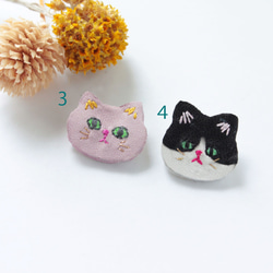 【現品】ミニ猫ちゃんレザーブローチ 3枚目の画像