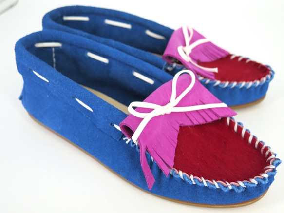 Emma Design Moccasin具有良好的藍色和紅色對比NALU moccasin Shoes＃5 第7張的照片