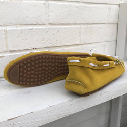 海洋風格甲板鞋款艾瑪的莫卡辛黃色 第3張的照片