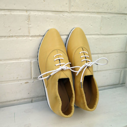 親子Corde可製作蒲公英色Manish運動鞋黃色21-26厘米MADE IN Nishinomiya EMA 第6張的照片