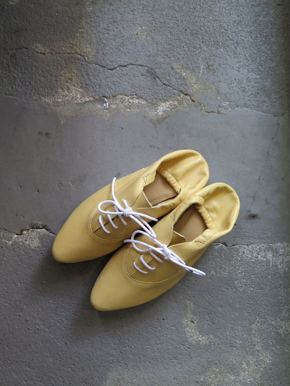 親子Corde可製作蒲公英色Manish運動鞋黃色21-26厘米MADE IN Nishinomiya EMA 第4張的照片