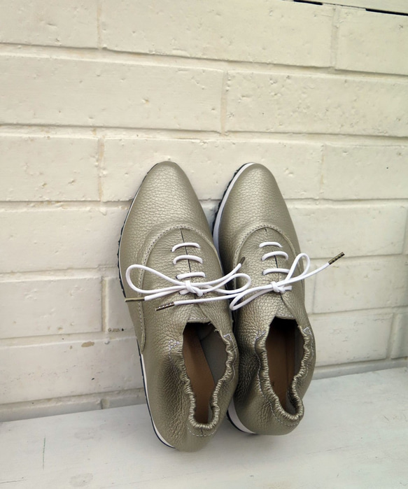 親子Corde可製作Manish運動鞋銀色21-26厘米MADE IN Nishinomiya EMA 第1張的照片