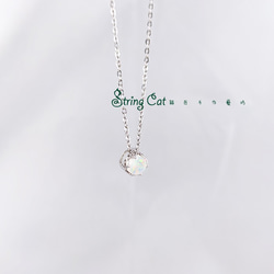 Tiara。925純銀歐泊項鍊 蛋白石 誕生石 OPAL String Cat 第2張的照片