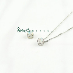 Tiara。925純銀歐泊項鍊 蛋白石 誕生石 OPAL String Cat 第5張的照片