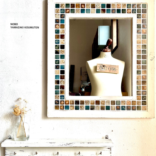 アンティーク☆モザイクタイルの鏡A 壁掛け ミラー ウォールミラー  