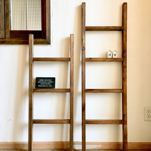 木製 ラダーL・ブラウン ディスプレイ 壁掛け はしご アンティーク