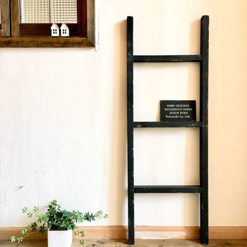 木製 ラダーL・ブラウン ディスプレイ 壁掛け はしご アンティーク