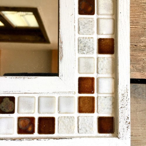 アンティーク☆モザイクタイルの壁掛け鏡・壁掛けミラー