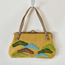 松のミニバッグ(からし色） 1枚目の画像
