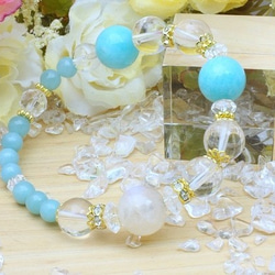 幸運を呼び込む☆虹の七色天然石パワーストーンブレスレット