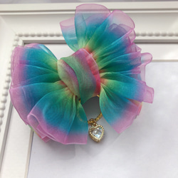 オーガンジーリボンヘアゴム デイジーハート オーガンジーリボンヘアゴム デイジーハート