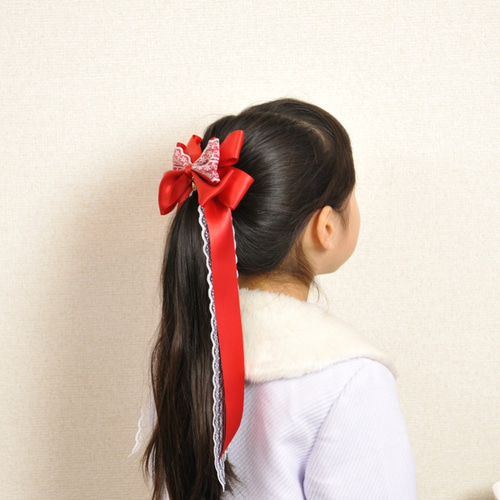 Amazon.co.jp: Velscrun 女性用ヘアリボン 3個 ピンクヘアリボン