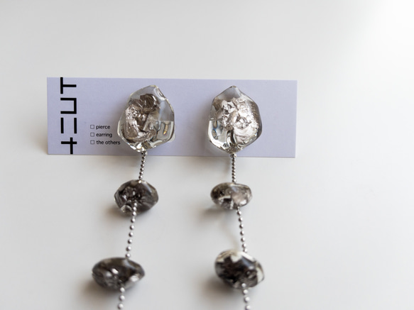 long earring【箔入り/silver】 2枚目の画像