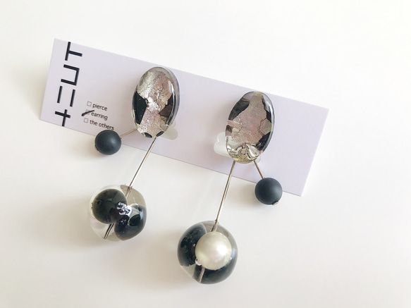 pin earring【black】 2枚目の画像