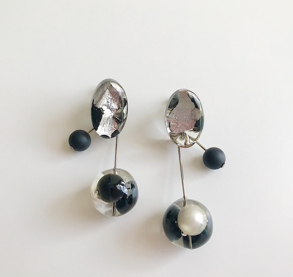 pin earring【black】 5枚目の画像