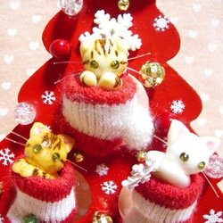 にゃんこのしっぽ○可愛いニットのクリスマス・ツリー〇猫 3枚目の画像