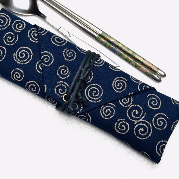 Spiral pattern cutlery bag/Pen storage bag Hand-made simple 5枚目の画像