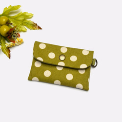 Mustard green with white polka dots Card holder/Badge holder 5枚目の画像