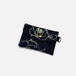 Denim embroidery roses Card holder/Badge holder 2枚目の画像