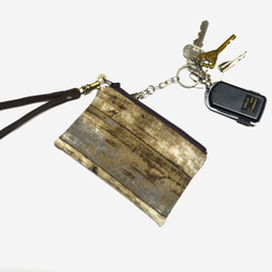 復古木板紋拉鍊鑰匙包 零錢包 第5張的照片