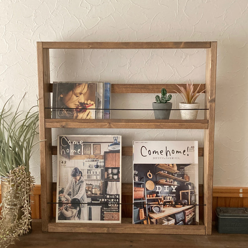 カフェ風アンティークマガジンラック（DW） 本棚・絵本棚・マガジン