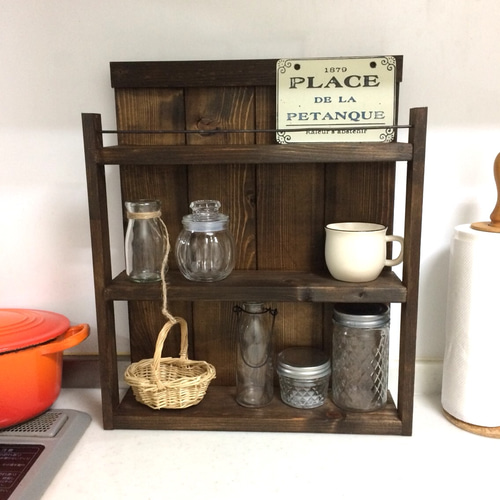 キッチンがカフェ風に！　3段スパイスラック (ワイド)中段右ペーパーD 14cm キッチンがカフェ風に！ 3段スパイスラック (ワイド)中段右
