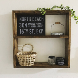 木製ラダーコーナーラック カフェ風/3段ラック/2WAY/アンティーク風