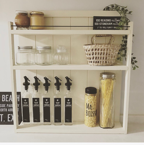 カフェ風アンティークラック キッチンラック スパイスラック シェルフ