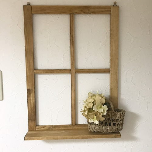 木製窓枠シェルフ 窓枠オブジェ シェルフ （MW）壁掛け タペストリー・壁掛け hanuru