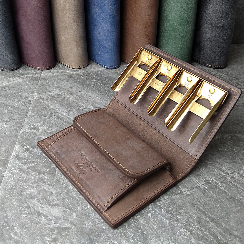 [名入可] コインキャッチャーのコインケース [アンティークゴールド] 国産牛革ロロマ [ブラウン]