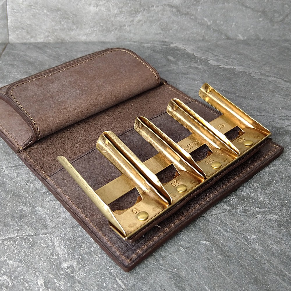 [名入可] コインキャッチャーのコインケース [アンティークゴールド] 国産牛革ロロマ [ブラウン]