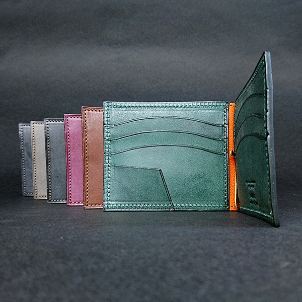 [名入可]マネークリップ（小銭入無）6色ロロマ、札ばさみ、薄い財布、コンパクト