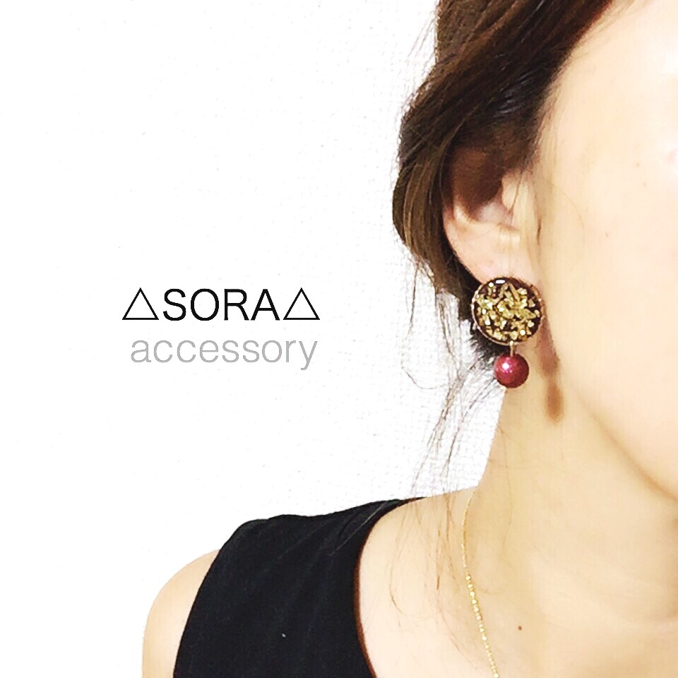 △月夜の晩△ ピアス（スタッド・一粒） sora 通販｜Creema(クリーマ 