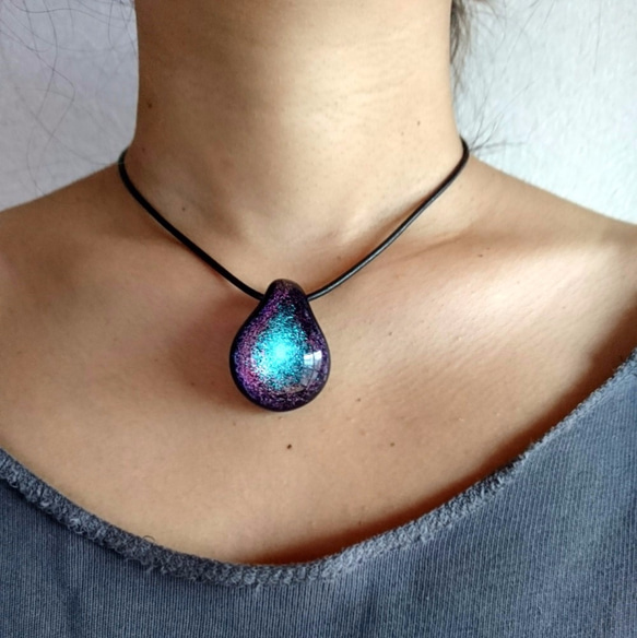 Dichroic　ダイクロペンダント　03　パープル系 5枚目の画像