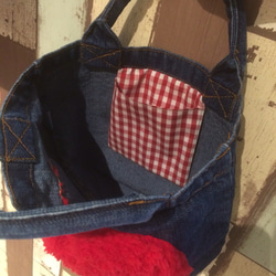 heart bag * mini denim × red 4枚目の画像