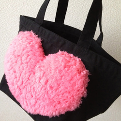 heart bag * black × pink 1枚目の画像