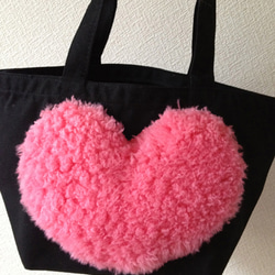 heart bag * black × pink 2枚目の画像