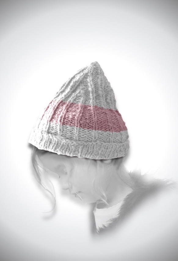 チクチクしないシルクのニット帽子（ワッチ：藍 茜 玉ねぎ染）57cm〜62cm 1枚目の画像