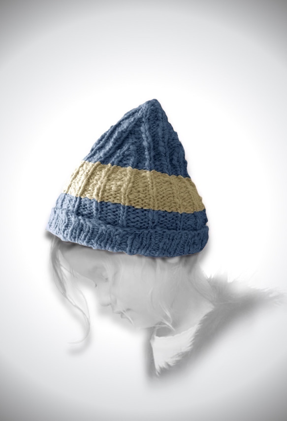 チクチクしないシルクのニット帽子（ワッチ：藍 茜 玉ねぎ染）57cm〜62cm 3枚目の画像
