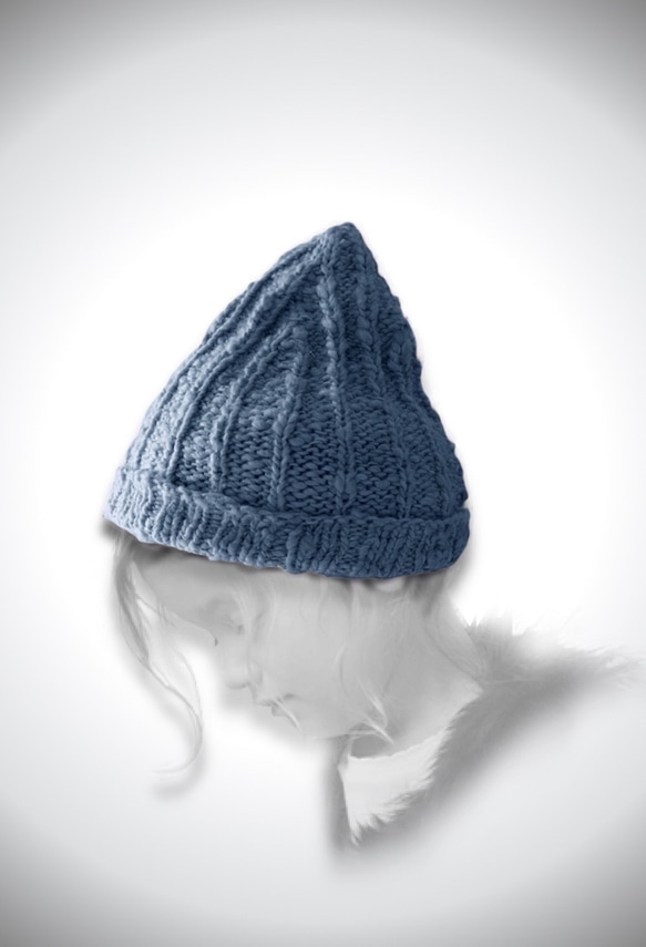 チクチクしないシルクのニット帽子（ワッチ：藍 茜 玉ねぎ染）57cm〜62cm 5枚目の画像