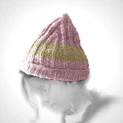 チクチクしないシルクのニット帽子（ワッチ：藍 茜 玉ねぎ染）57cm〜62cm 8枚目の画像