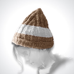 チクチクしないシルクのニット帽子（ワッチ：藍 茜 玉ねぎ染）57cm〜62cm 10枚目の画像